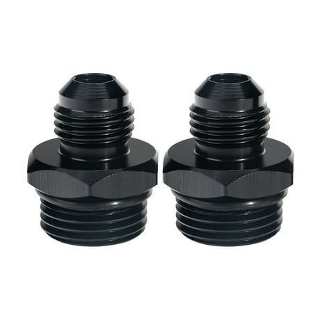 3mirrors Aluminum Alloy ORB-8 O-Ring Boss -8AN to -6AN Male Adapter Fitting Straight Black Anodized