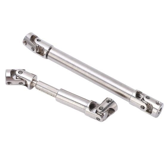 Drive Shaft Set, CNC Steel Silver 2pcs RC Center Driveshaft Durable For AXIAL SCX24 JT 1/24 Crawler Car