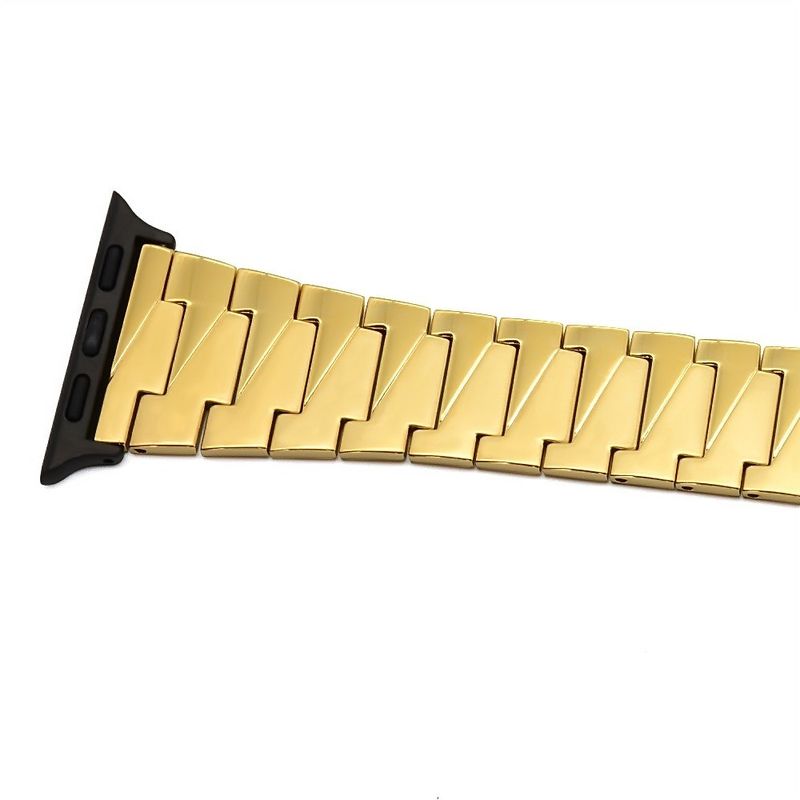 Factory Wholesale Price Watch Band Fashion Gold 304 Stainless Steel Apple Band with Spring Buckle