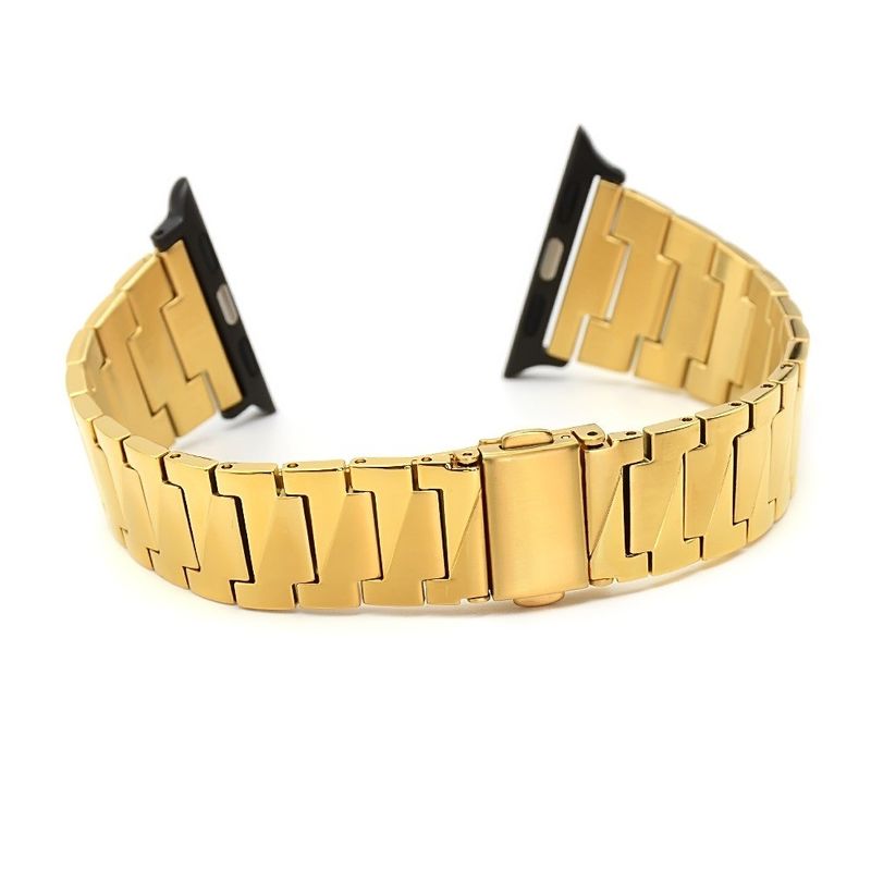 Factory Wholesale Price Watch Band Fashion Gold 304 Stainless Steel Apple Band with Spring Buckle