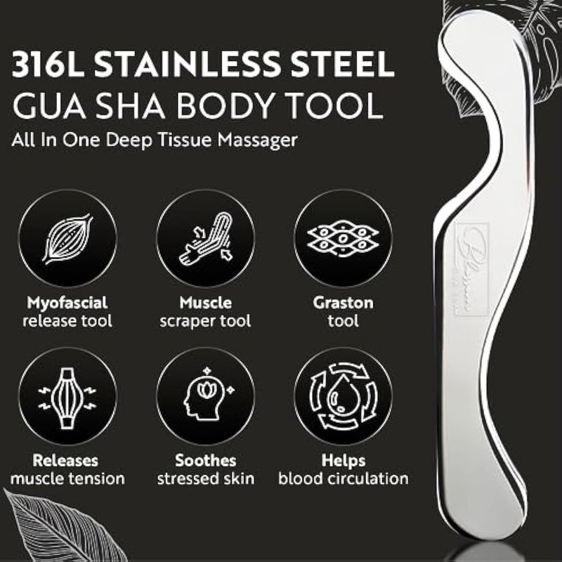 316L Stainless Steel C-Shaped IASTM Tool For Prevention And Recovery - Graston Massage Blade Made