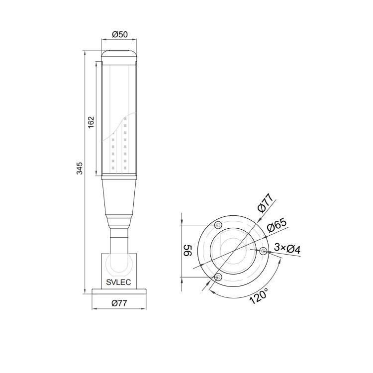 3 Color LED Signal Tower Light For CNC Machine